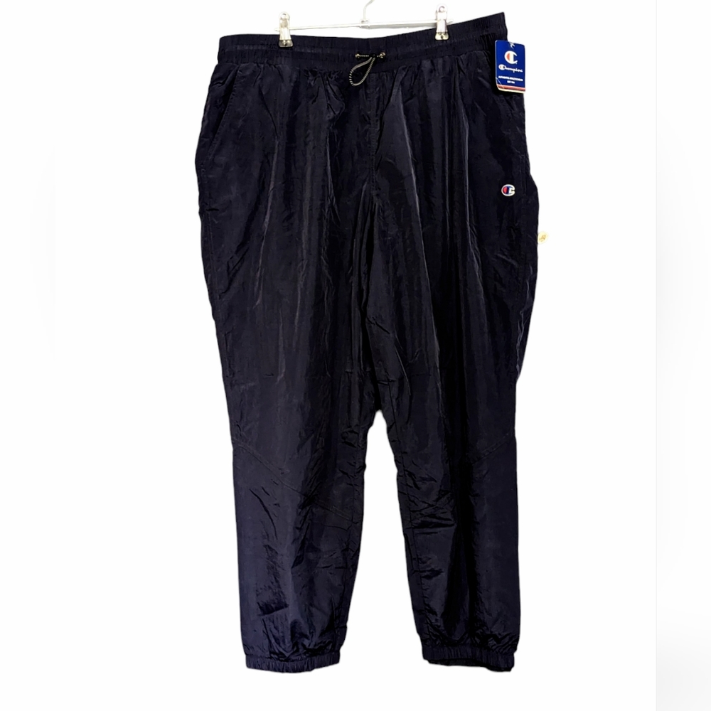 Champion Brand Black Windbreak Pants Mens Size 2XL XXL Elastic Waist Big n Tall